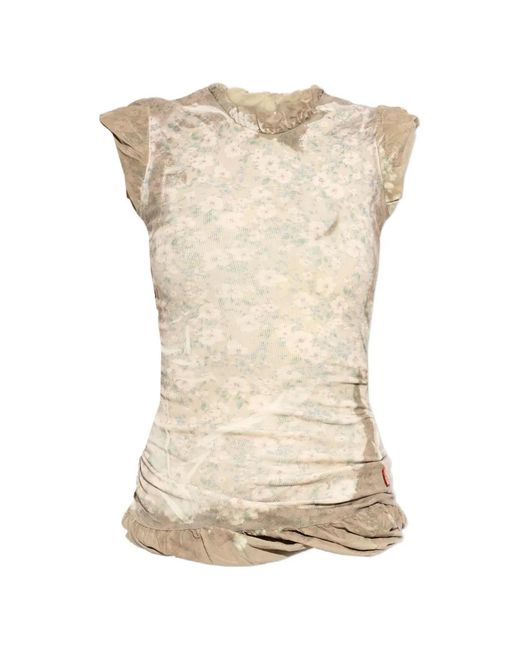 DIESEL Natural Floral-Print Ruffled Top