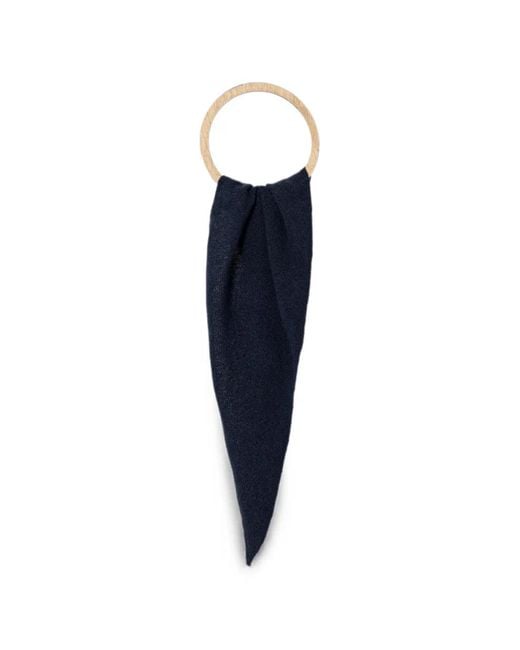 Sessun Blue Fine-Knit Triangular Scarf