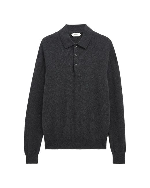 Pringle of Scotland Black Long-Sleeve Polo Shirt for men