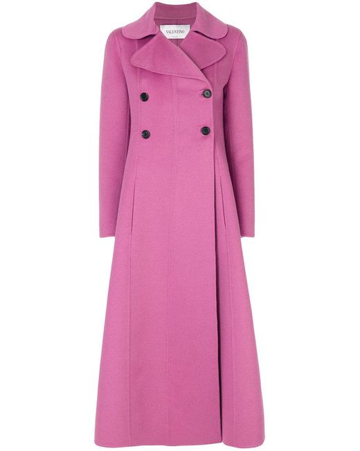 Abrigo largo con corte imperio Valentino de color Pink