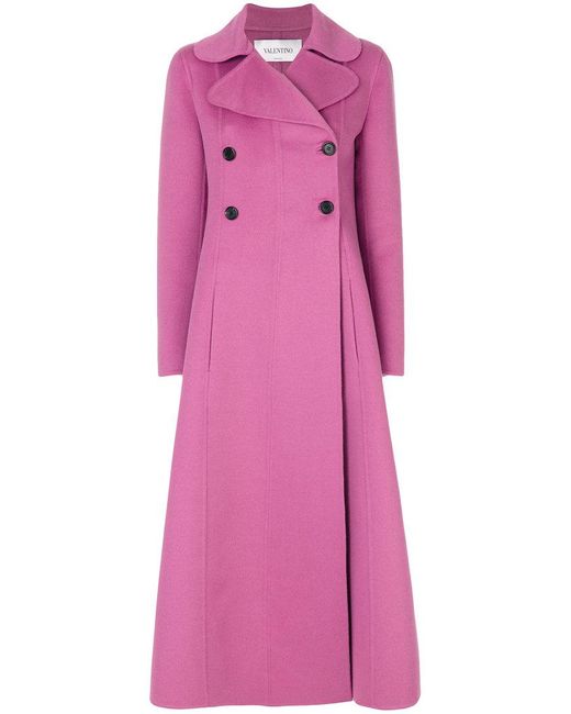 Valentino Pink Long Empire Line Coat