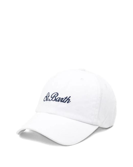 Mc2 Saint Barth White Davis N Embroidered Baseball Cap for men