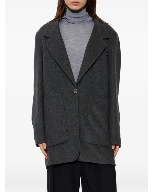 Givenchy Gray Single-Breasted Patch-Pocket Coat