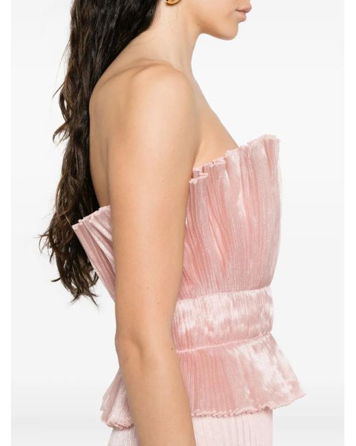 L'idée Pink Gerüschtes Abendkleid mit Falten