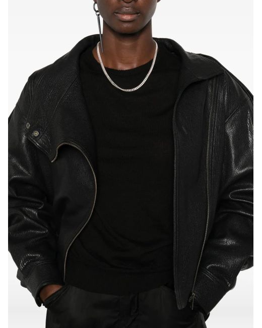 Rick Owens Black Round-Neck Wool Jumper
