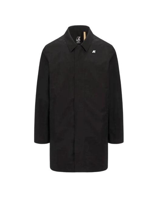 K-Way Black Kenley Logo-Print Rain Coat for men