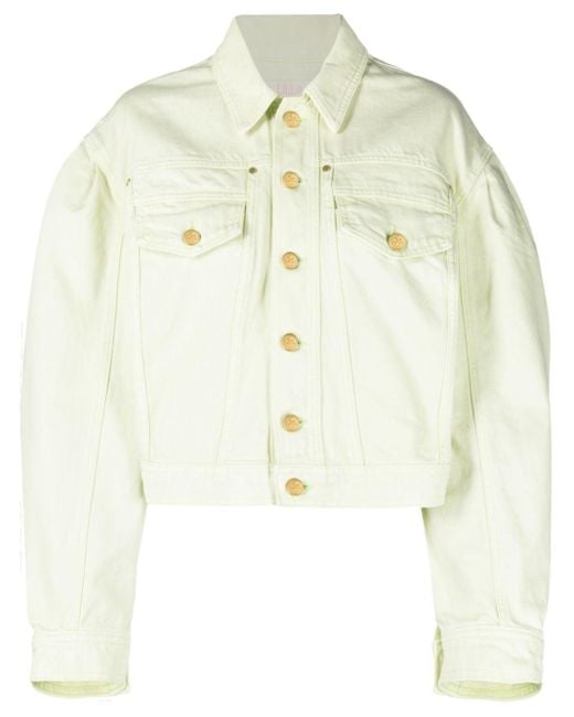 Cosette cropped denim jacket di Ulla Johnson in White