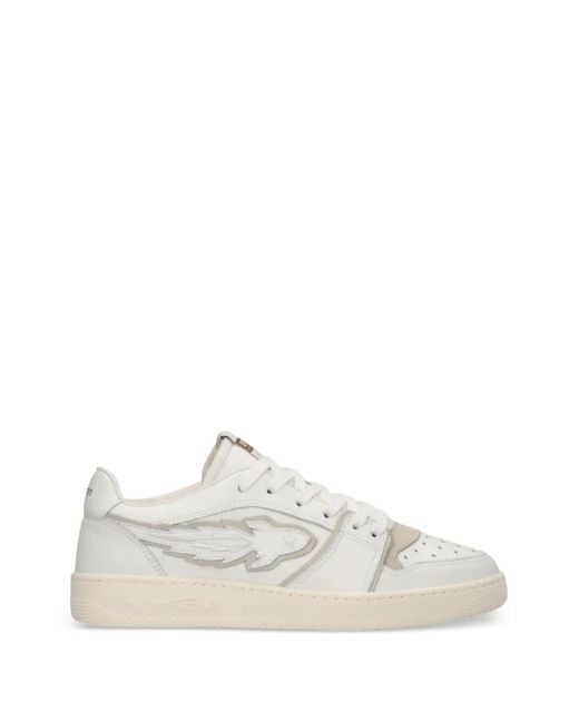 ENTERPRISE JAPAN White Egg Rockett Rocket-Patch Perforated Sneakers for men