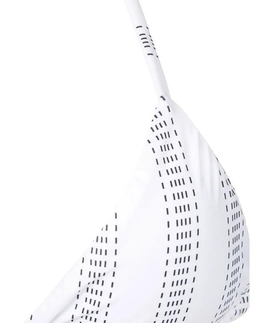 Amir Slama White Stripe-Print Triangle Bikini Set
