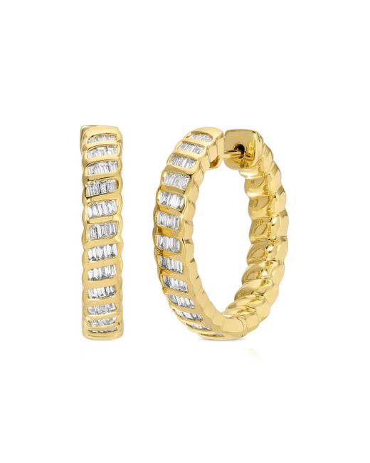 Aros Zoe en oro amarillo de 18 ct con diamantes Anita Ko de color Metallic