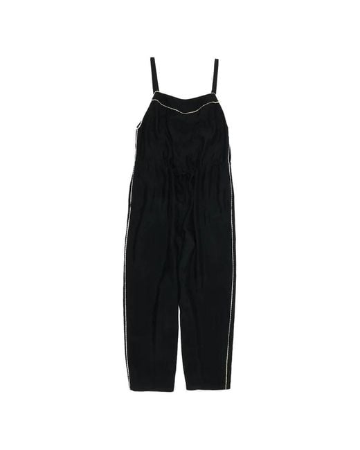 Bimba Y Lola Black Drawstring Pipe-Trim Detailing Jumpsuit