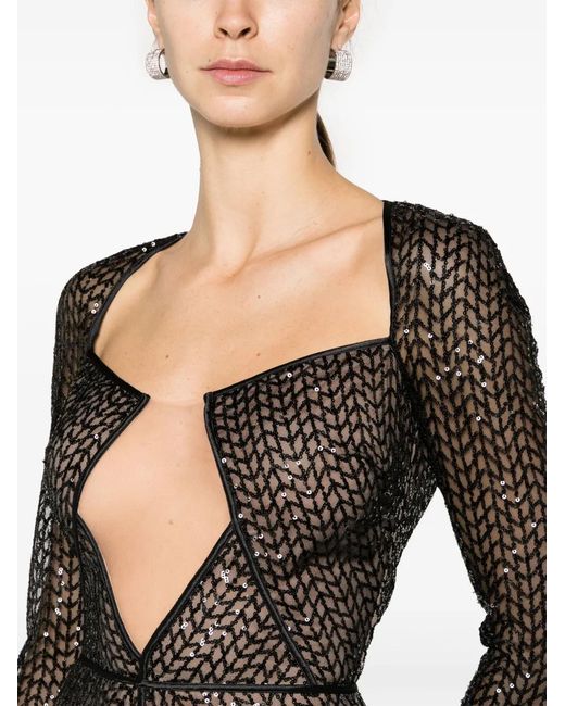 Elisabetta Franchi Black Red Carpet Dress