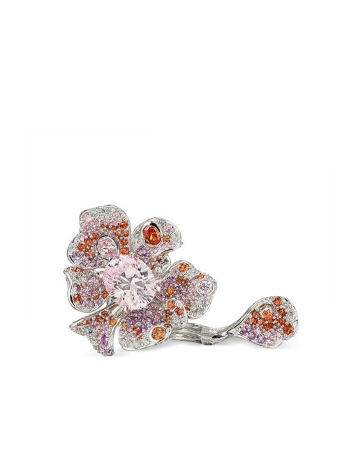 Anabela Chan Pink 18kt White Gold Pale Rose Peony Sapphire And Diamond Ring