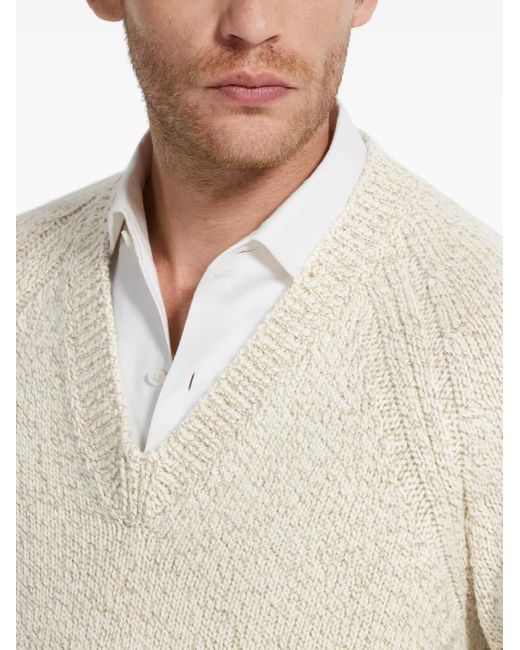 Zegna Trui Met Raglan Mouwen En V-Hals in het White voor heren