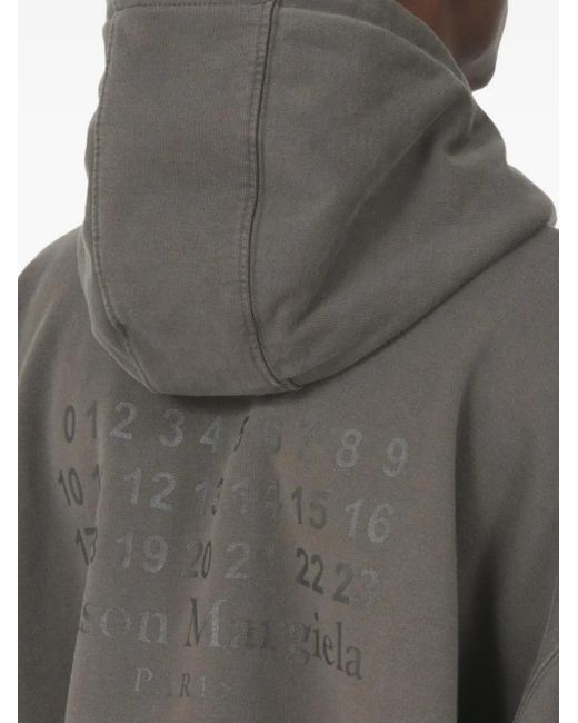 Maison Margiela Gray Numbers-Motif Hooded Jacket for men