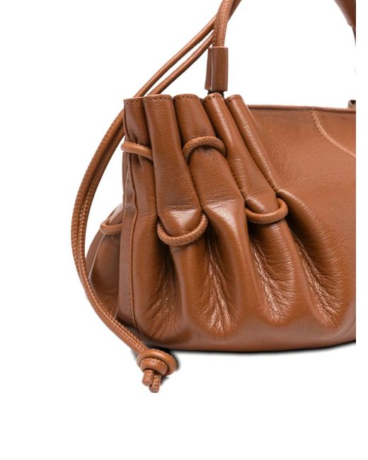 Hereu Brown Arta Gathered-Detail Tote Bag