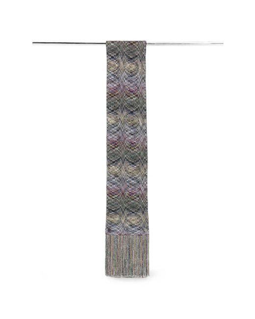 Missoni White Zigzag Fringed Scarf
