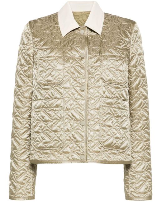 Moncler Natural Corduroy-collar Quilted Shirt Jacket