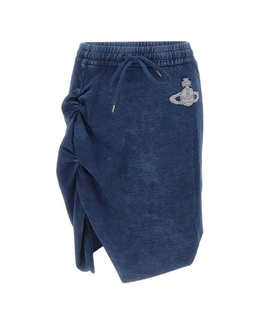 Vivienne Westwood Mini Side Panther Skirt in Blue | Lyst