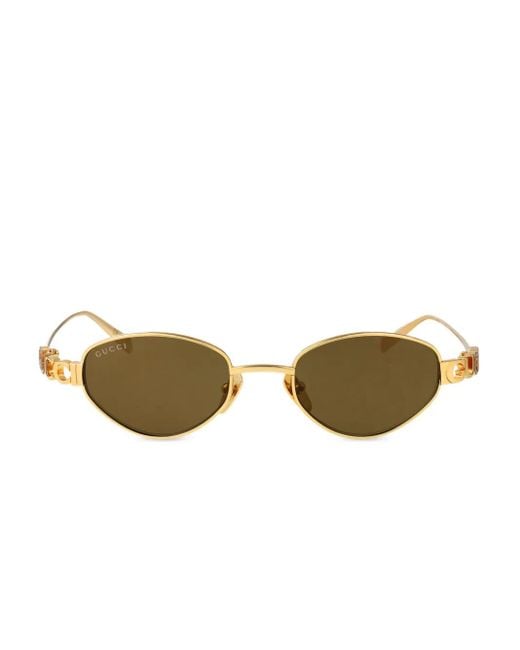 Gucci Natural Oval-Frame Sunglasses