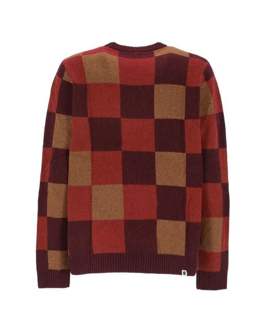 Anerkjendt Red Check-Pattern Sweater for men