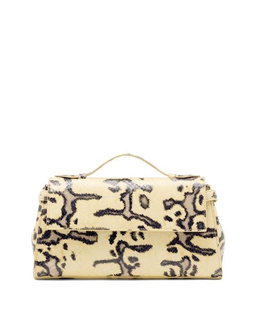 Proenza Schouler Metallic Tate Python-Print Clutch Bag