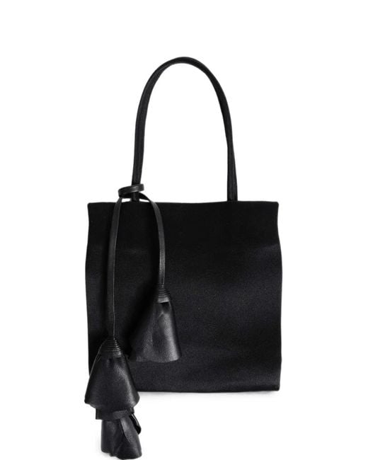 Magda Butrym Black Julia Floral-Embellished Silk Shoulder Bag