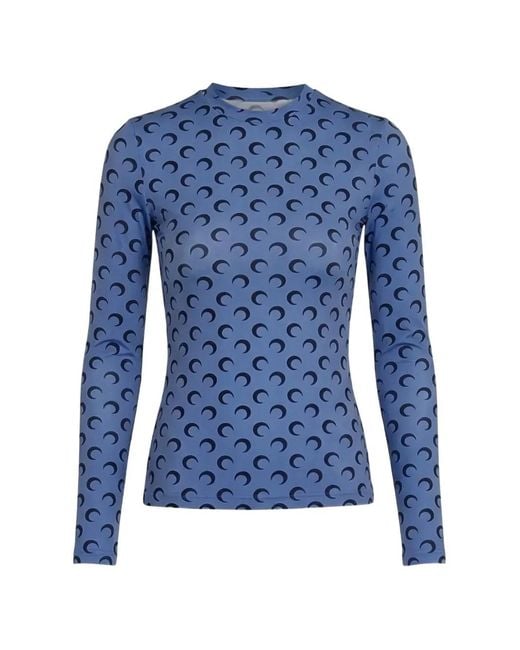 MARINE SERRE Blue Moon-Print T-Shirt