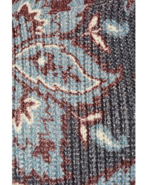 Etro Gray Paisley-Print Wool Top