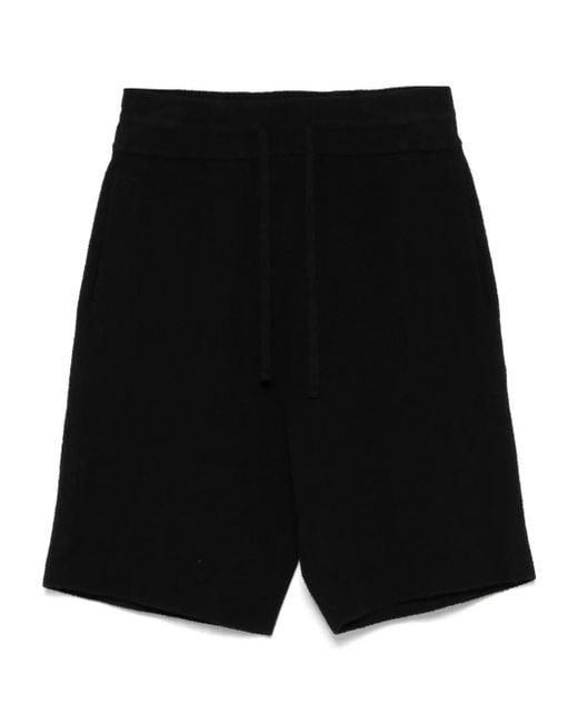 Roberto Collina Black Knitted Shorts for men