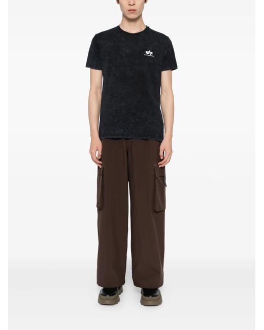 Alpha Industries Black Logo-Print T-Shirt for men