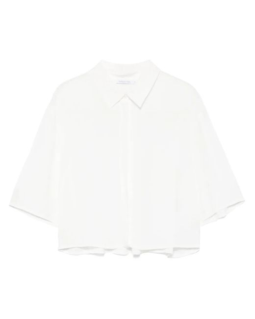 Patrizia Pepe Blouse Met Logoplakkaat in het White