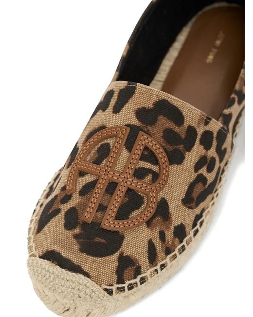 Anine Bing Brown Paloma Leopard-Print Espadrilles