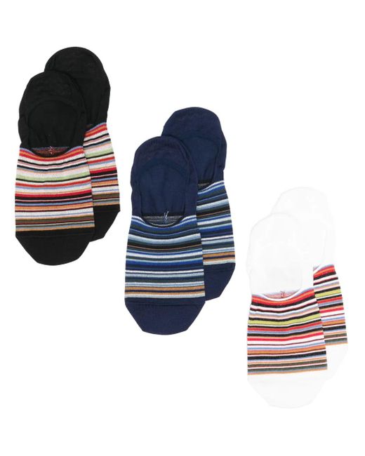 Set Di 2 Paia Di Calzini A Righe di Paul Smith in Blue da Uomo