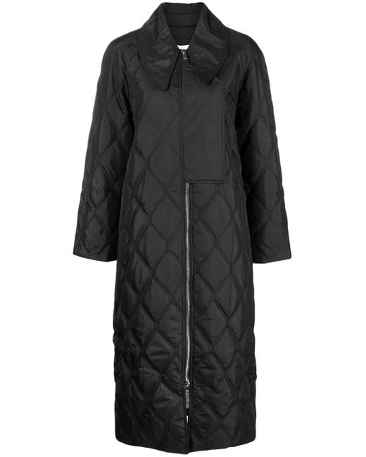 Ganni キルティングコート Black