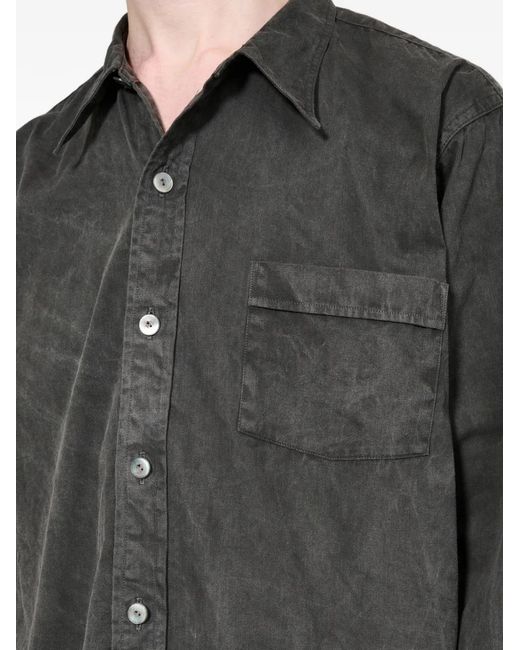TAIGA TAKAHASHI Gray Narrow-Collar Shirt for men