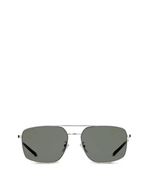 Gucci Gray Pilot-Frame Sunglasses