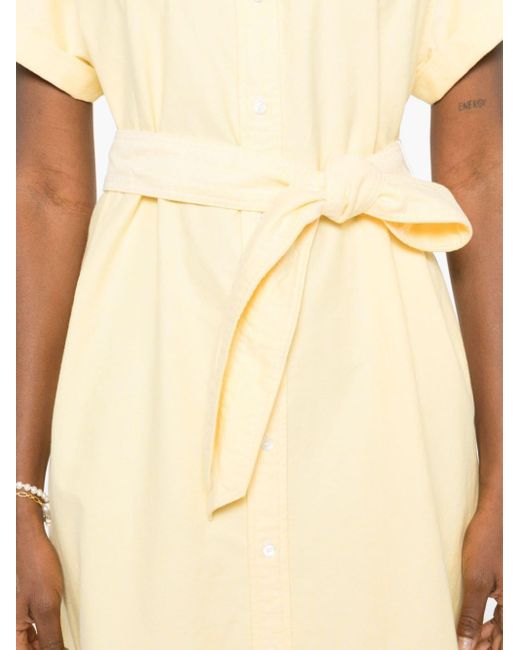Polo Ralph Lauren Yellow Polo Pony-embroidered Shirt Dress