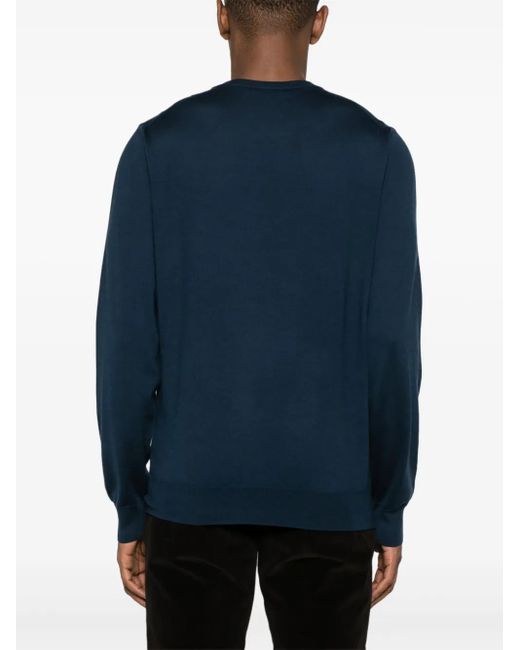 Corneliani Fein Gestrickter Pullover in Blue für Herren