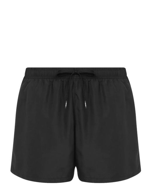 Moschino Black Logo-Print Swim Shorts for men