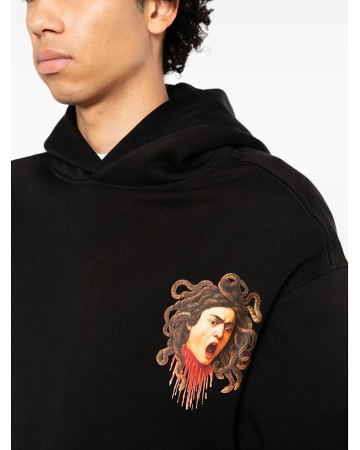 Melt Black Graphic-Print Hoodie for men