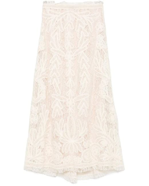 P.A.R.O.S.H. Natural Nixie Midi Skirt