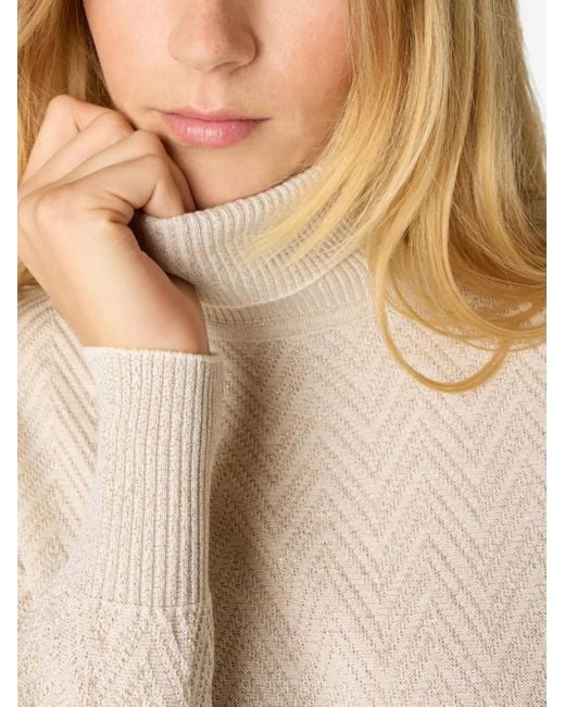 Missoni White Chevron-Pattern Turtleneck Sweater