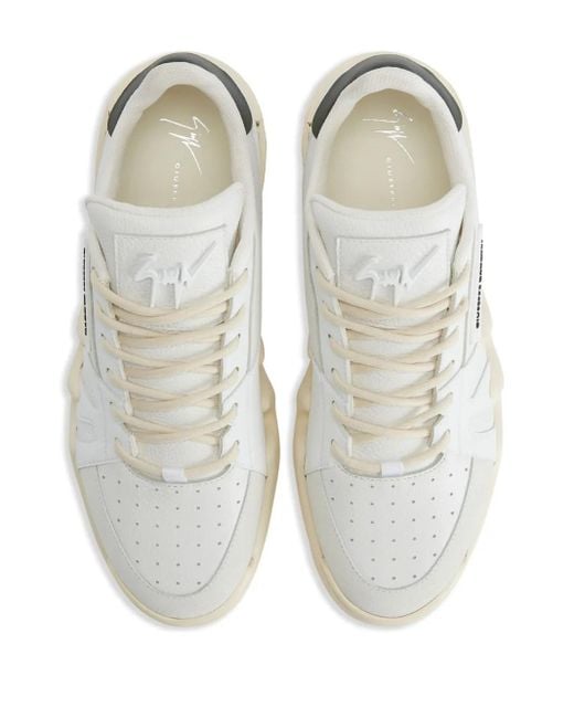 Giuseppe Zanotti White Talon Logo-Patch Leather Sneakers for men