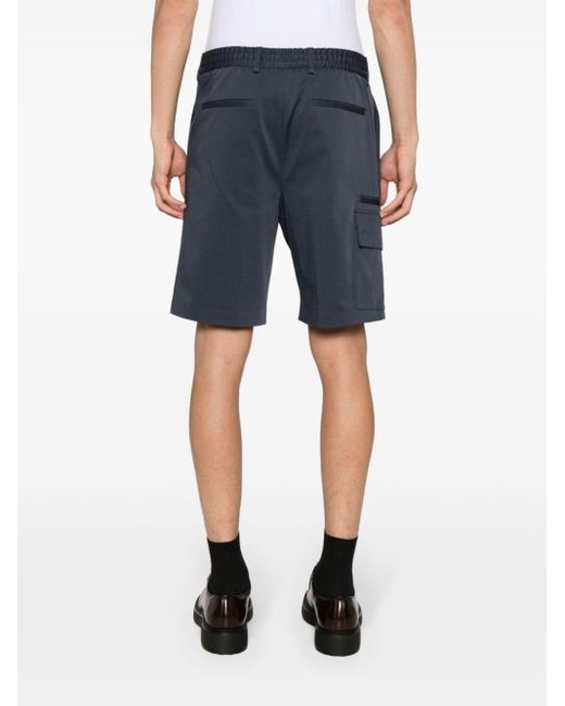 Fendi Blue Logo-trim Stretch-cotton Shorts for men