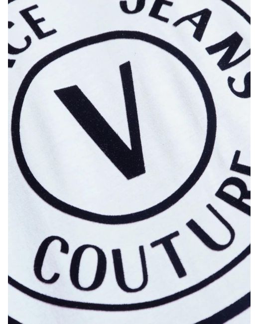 Versace Jeans Couture Gray Logo-Print T-Shirt for men