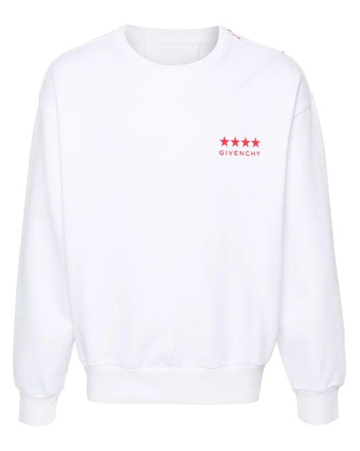 Givenchy White 4G Printed Cotton Sweatshirt for men