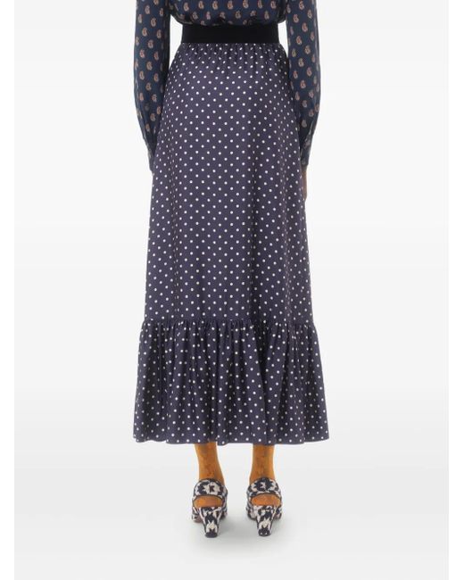 Valentino Garavani Purple Plus De Pois Twill Midi Skirt