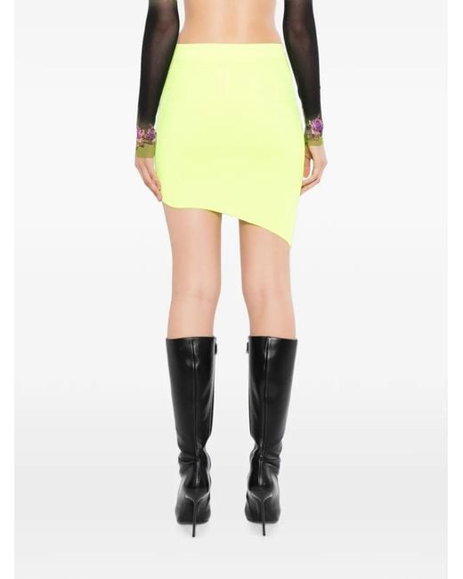 Gcds Yellow Asymmetric Knitted Skirt