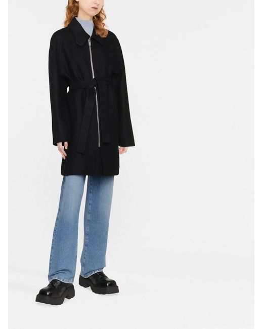 Givenchy Black 4G-Zip Belted Coat